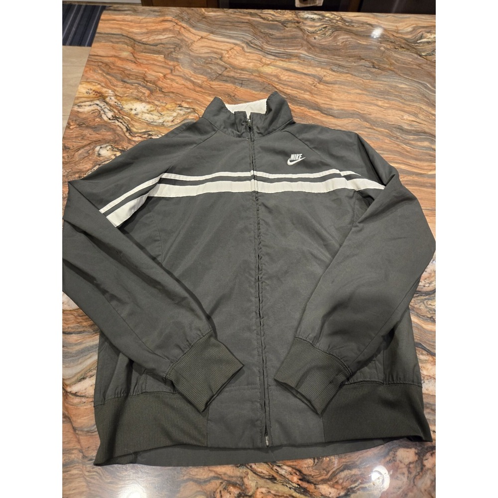 Nike  Track Running Jacket Full Zip Women's large green striped VTG